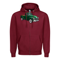 Burgundy western green truck right 34 view 1 Zipper Hoodie - FaDigitalArtStudio