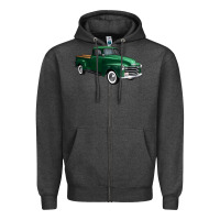 Charcoal Heather western green truck right 34 view 1 Zipper Hoodie - FaDigitalArtStudio