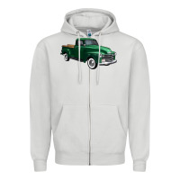 Dove Grey western green truck right 34 view 1 Zipper Hoodie - FaDigitalArtStudio