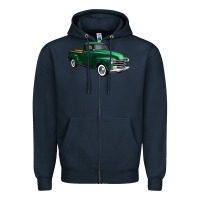 Navy western green truck right 34 view 1 Zipper Hoodie - FaDigitalArtStudio