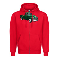 Red western green truck right 34 view 1 Zipper Hoodie - FaDigitalArtStudio