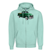 Seafoam western green truck right 34 view 1 Zipper Hoodie - FaDigitalArtStudio