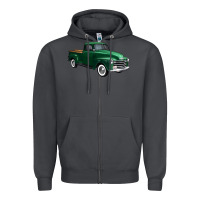 Smoke western green truck right 34 view 1 Zipper Hoodie - FaDigitalArtStudio
