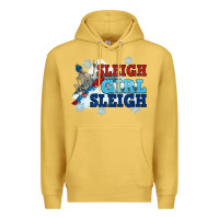 Antique Gold winter sleigh girl sleigh Premium Hoodie - NancyCooperArtShop