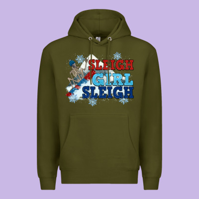 Winter Sleigh Girl Sleigh Premium Hoodie Designed By Nancycooperartshop