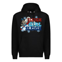 Black winter sleigh girl sleigh Premium Hoodie - NancyCooperArtShop