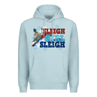 Blue Mist winter sleigh girl sleigh Premium Hoodie - NancyCooperArtShop