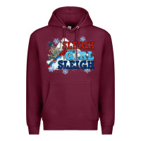 Burgundy winter sleigh girl sleigh Premium Hoodie - NancyCooperArtShop