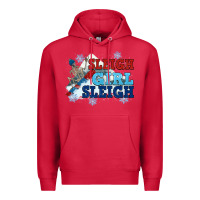 Cardinal winter sleigh girl sleigh Premium Hoodie - NancyCooperArtShop