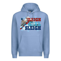 Colony Blue winter sleigh girl sleigh Premium Hoodie - NancyCooperArtShop