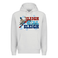 Dove Grey winter sleigh girl sleigh Premium Hoodie - NancyCooperArtShop