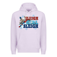Lilac winter sleigh girl sleigh Premium Hoodie - NancyCooperArtShop