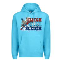 Ocean Blue winter sleigh girl sleigh Premium Hoodie - NancyCooperArtShop