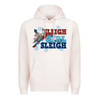 Pale Pink winter sleigh girl sleigh Premium Hoodie - NancyCooperArtShop
