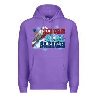 Purple winter sleigh girl sleigh Premium Hoodie - NancyCooperArtShop