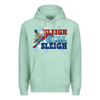 Seafoam winter sleigh girl sleigh Premium Hoodie - NancyCooperArtShop