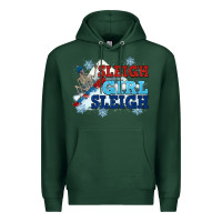 Sports Green winter sleigh girl sleigh Premium Hoodie - NancyCooperArtShop