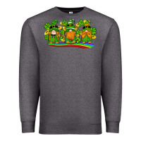 Charcoal Heather st patricks day gnomes shamrock gold rainbow Premium Sweatshirt - Artiststas
