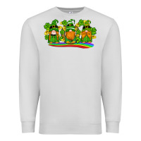 Dove Grey st patricks day gnomes shamrock gold rainbow Premium Sweatshirt - Artiststas