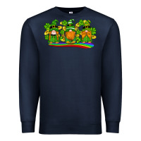 Navy st patricks day gnomes shamrock gold rainbow Premium Sweatshirt - Artiststas