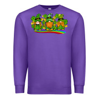 Purple st patricks day gnomes shamrock gold rainbow Premium Sweatshirt - Artiststas