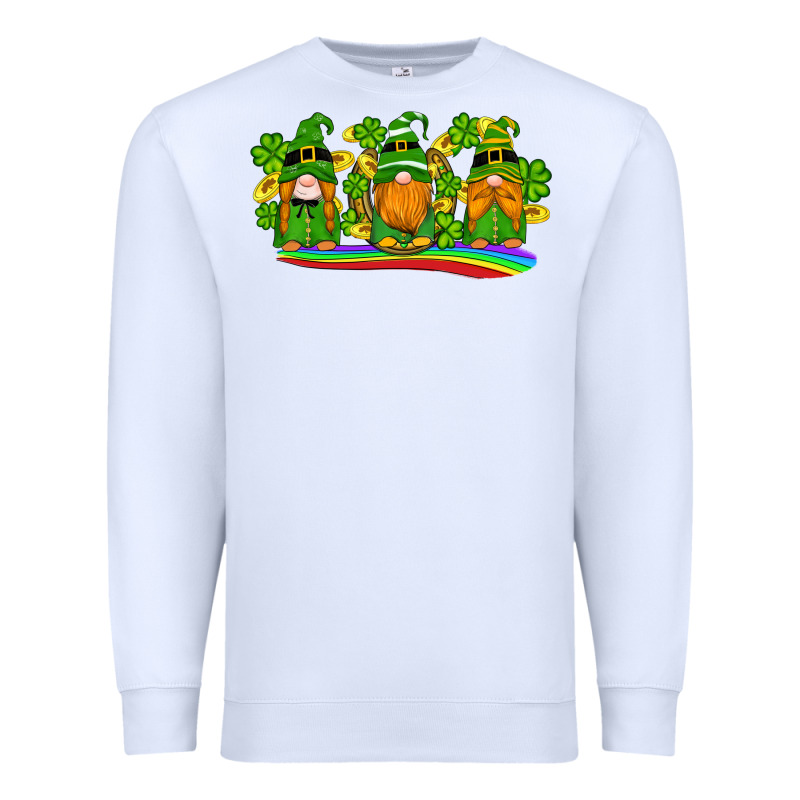 St Patricks Day Gnomes Shamrock Gold Rainbow Premium Sweatshirt by Artiststas | Teevron