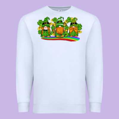 St Patricks Day Gnomes Shamrock Gold Rainbow Premium Sweatshirt Designed By Artiststas
