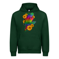 Forest Green LGBTQ+ Lightnin' Bolt With Sunflower Urban Hoodie - BundleAndBundleShop