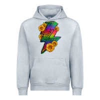 Heather Grey LGBTQ+ Lightnin' Bolt With Sunflower Urban Hoodie - BundleAndBundleShop