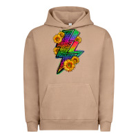 Pigment Burro LGBTQ+ Lightnin' Bolt With Sunflower Urban Hoodie - BundleAndBundleShop