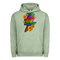 Pigment Oil Green LGBTQ+ Lightnin' Bolt With Sunflower Urban Hoodie - BundleAndBundleShop
