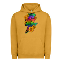 Pigment Peanut Butter LGBTQ+ Lightnin' Bolt With Sunflower Urban Hoodie - BundleAndBundleShop