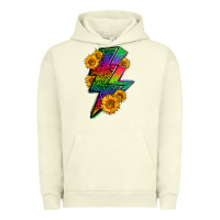 Pigment Pistachio LGBTQ+ Lightnin' Bolt With Sunflower Urban Hoodie - BundleAndBundleShop