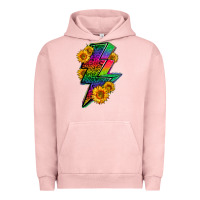 Pigment Salmon LGBTQ+ Lightnin' Bolt With Sunflower Urban Hoodie - BundleAndBundleShop