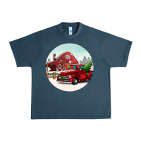 Midnight Navy Christmas farm Christmas Urban Heavy Tee - BarkalooDesign
