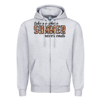 Heather Grey take me where summer never ends Zipper Hoodie - CowhideDigitalArt