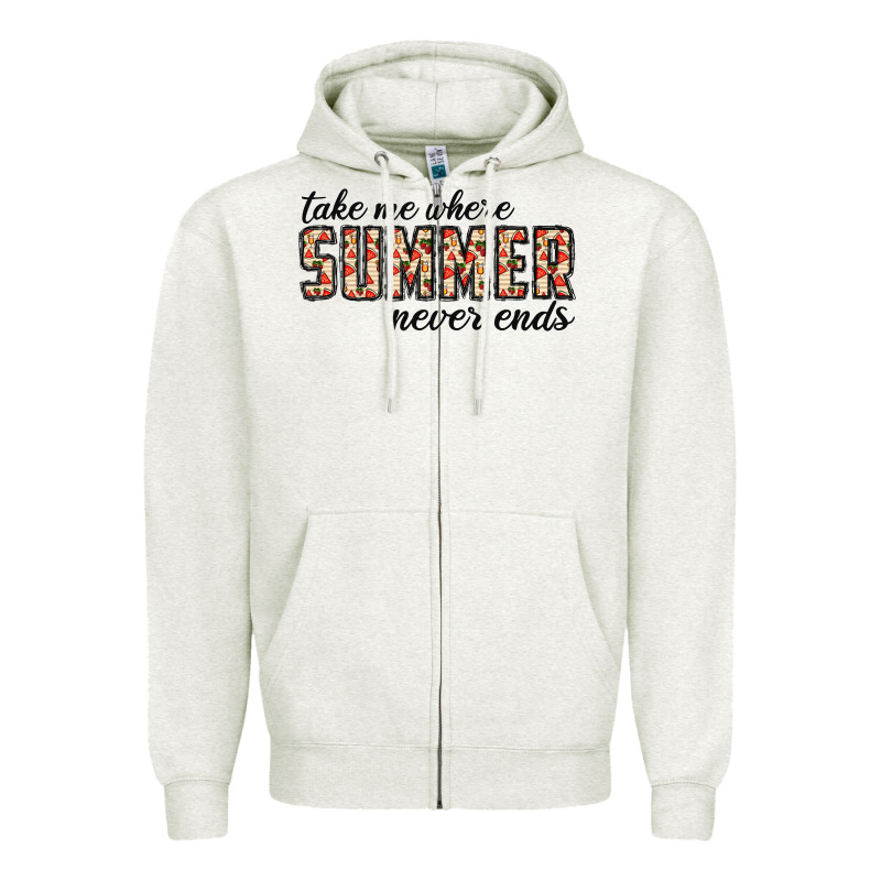Take Me Where Summer Never Ends Zipper Hoodie by CowhideDigitalArt | Teevron