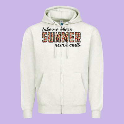 Take Me Where Summer Never Ends Zipper Hoodie Designed By Cowhidedigitalart