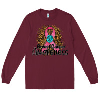 Burgundy breast cancer awareness Long Sleeve Tee - RanaPortraitStore