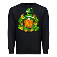 Black st patricks day gnomes horseshoe shamrock gold Premium Sweatshirt - Artiststas