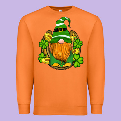 St Patricks Day Gnomes Horseshoe Shamrock Gold Premium Sweatshirt Designed By Artiststas