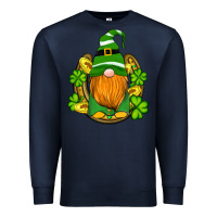 Navy st patricks day gnomes horseshoe shamrock gold Premium Sweatshirt - Artiststas