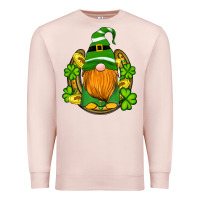 Pale Pink st patricks day gnomes horseshoe shamrock gold Premium Sweatshirt - Artiststas