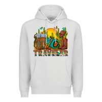 Dove Grey western traveler cowboy Premium Hoodie - NancyCooperArtShop