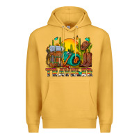 Mustard western traveler cowboy Premium Hoodie - NancyCooperArtShop