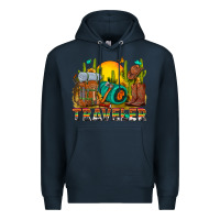 Navy western traveler cowboy Premium Hoodie - NancyCooperArtShop