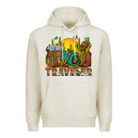 Oatmeal Heather western traveler cowboy Premium Hoodie - NancyCooperArtShop