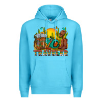 Ocean Blue western traveler cowboy Premium Hoodie - NancyCooperArtShop