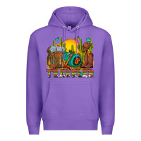 Purple western traveler cowboy Premium Hoodie - NancyCooperArtShop