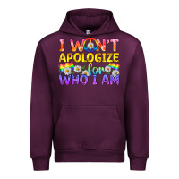 Mauve Wine LGBTQ I Won't Apologize For Who I Am Urban Hoodie - BundleAndBundleShop